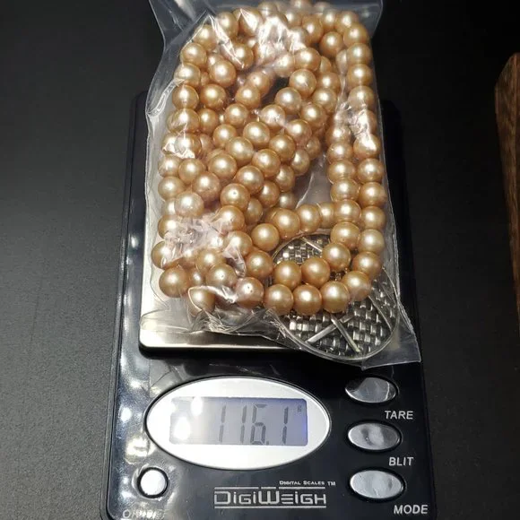 20 Inch Sterling Silver Triple Strings Of Pearls And Woven Pendant Necklace - Picture 7 of 7